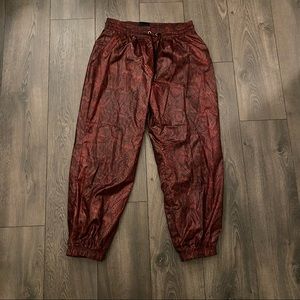 Nike Maroon Snake Print Pants Size M